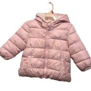 Old Navy Hooded Blush On YoU Puffer Jacket for Toddler Girls Size 12-18 Months